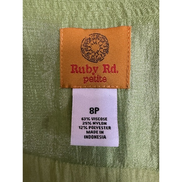 Ruby Rd Petite Button Up Women's Blazer Lime Green Metallic Size 8P‎ - Picture 5 of 7